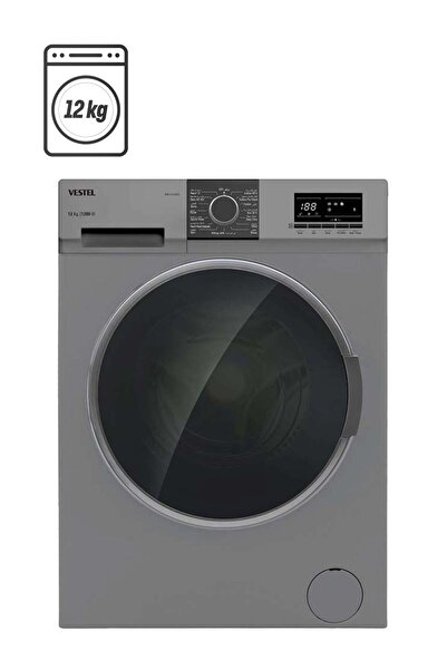 Vestel Front Loading Washing Machine, 12 kg, Turkish, Silver