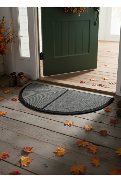 HomeTurko Rustic Half Moon Handmade Jute Semicircle Doormat Natural Wicker Welcome Mat