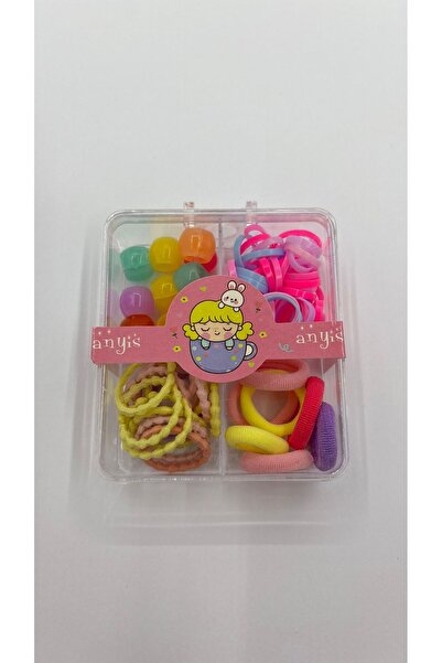 PİRİNÇ BEBE Multi-Colored Bead Knitting Children's Buckle Set Colors May Vary