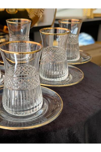 LOKMAN ZÜCCACİYE 6 Personality Crystal Hand-Cut Gold Gilt Tea Set (Model2)