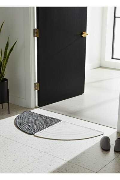 HomeTurko Rustic Half Moon Handmade Jute Semicircle Doormat Natural Wicker Welcome Mat