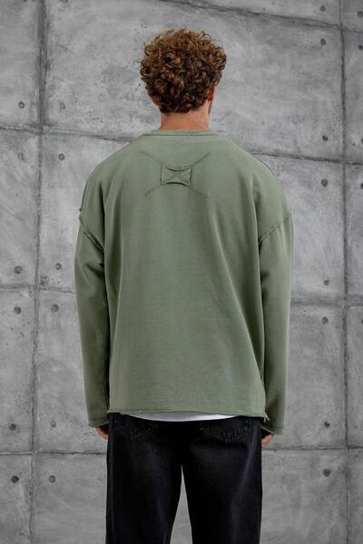 NOMARC Πράσινο φούτερ μεγάλου μεγέθους με με τύπωμα λαβές με αριθμό 8