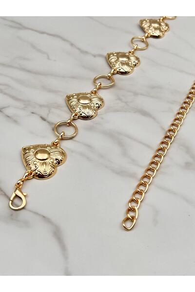 Descoin Kalp Desenli Kadın Zincir Kemeri,ceket Kemeri,gömlek Kemeri,tunik Kemeri