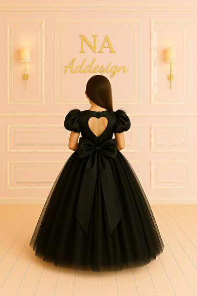 NA ADDESIGN Пухка сукня для дівчинки з атласною підкладкою та деталями на спи...