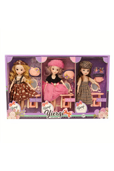 JML Papusa 3/set Flexibil cu Accesorii 28cm, Corp Mobil Diferite Modele