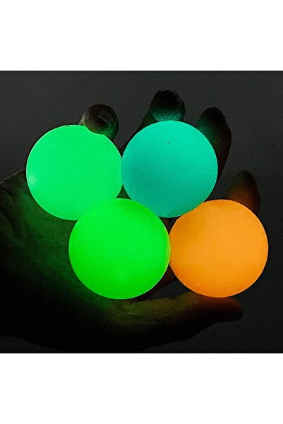 Generic Glow in the Dark Sticky Balls, 4 Pieces Stress Relief Balls