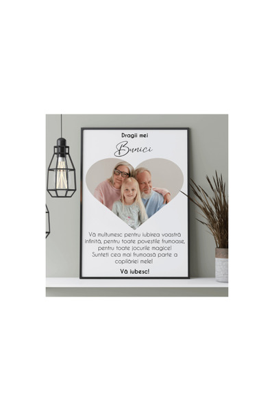 CrisPrint Customizable A4 Frame - Photo and Message for Grandparents