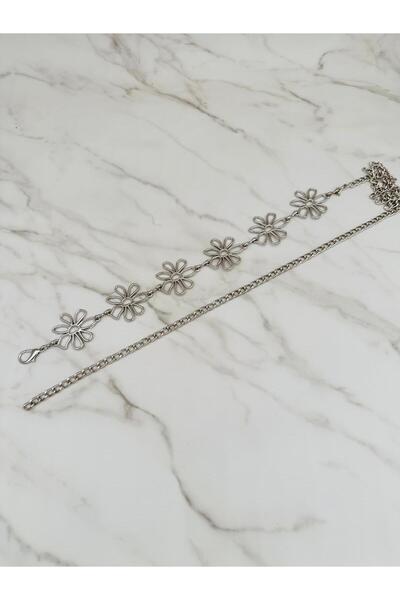 EMR Official Curea cu lanț cu model de margarete, curea pentru femei, curea pentru haine, curea pentru pantaloni