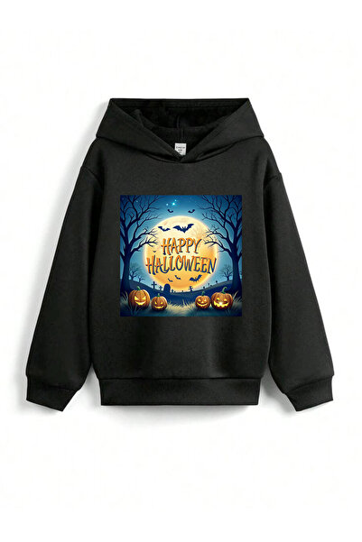 stil x ХЕЛОУИН - ХЕЛОУИН ПЕЧАТАНА ДЕТСКА СВИТЕРКА С КАПЮШОН, 3-НИШЕНА КАНТА