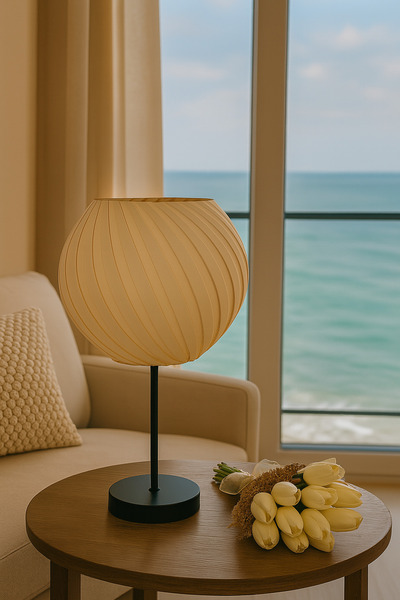 Barstech Modern Spiral Abajur - 40 cm Metal ayaklı Lambader