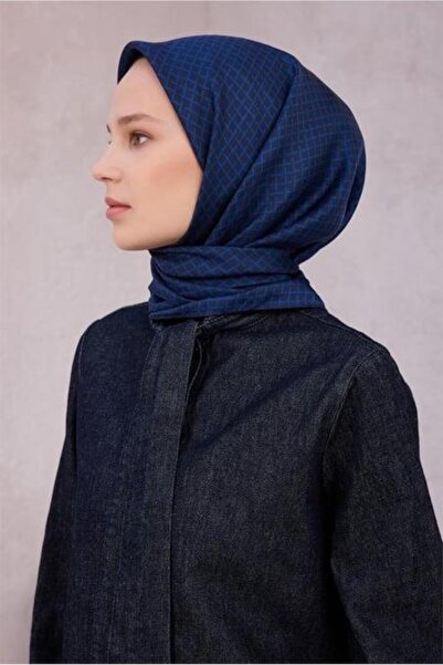 Belli Tivil Pure Silk Scarf IST 4203 - 05 Ναυτικό Μπλε Γεωμετρικό Σχέδιο