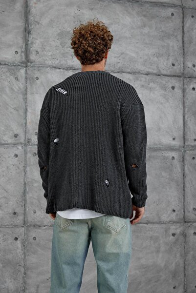 NOMARC Smoked Nmrc Oversized Knitwear with Ripped Detail