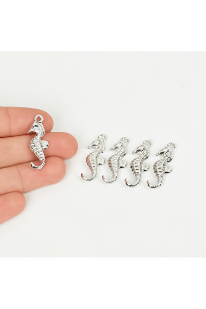 yfhobi 1 Adet - 29 mm Deniz Atı Desen Metal Uç, Takı İçin Charm Uç, Rodyum Ka...