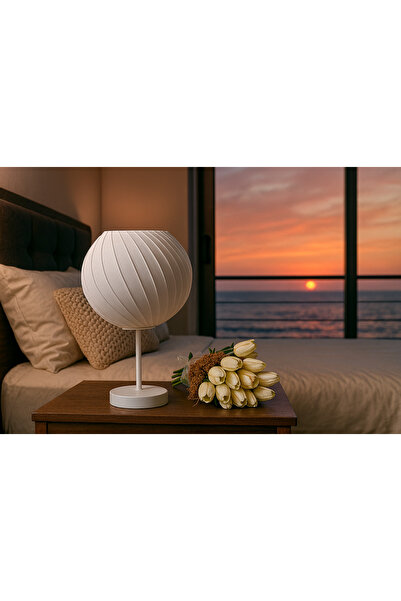 Barstech Modern Spiral Lampshade - 40 cm Metal Stand Floor Lamp