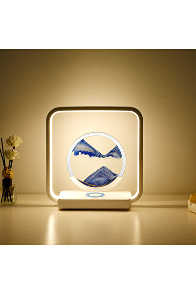 SeLeSe Smart LED Lamp with Wireless Charger 3D blue sand landscape, table lamp, touch control