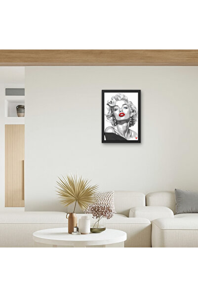 RS JANTİ STORE Marilyn Monroe, negru, alb, roșu, pictură cu buze, decor de pe...