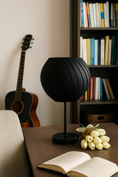 Barstech Modern Spiral Abajur - 40 cm Metal ayaklı Lambader