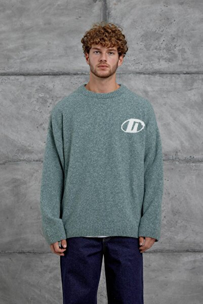 NOMARC Πράσινο Gst Πλεκτό Μπλουζάκι oversized