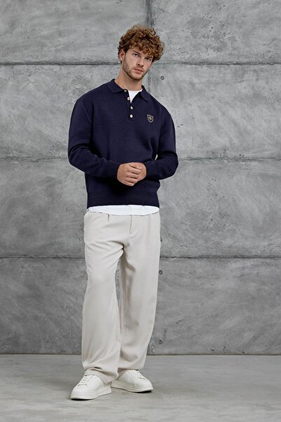 NOMARC Синій Gst Arma Детальний поло з коміром-стійкою