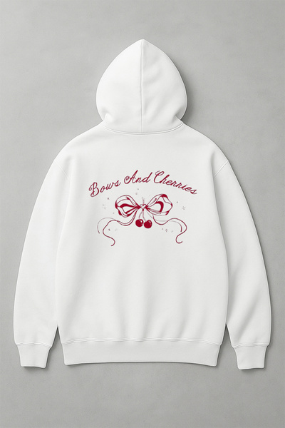 LORVEX Γυναικείο φούτερ με στάμπα Bours And Cherries σε μεγάλο μέγεθος