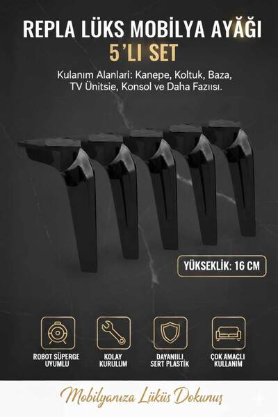 İMT AKSESUAR Repla Mobilya Kanepe Tv Ünitesi Koltuk ve Konsol Dolap Ayağı 16 ...