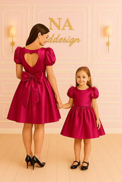 NA ADDESIGN Мама-дочка, спинка з серцеподібним вирізом, атласна сукня (ДОДАЄТ...