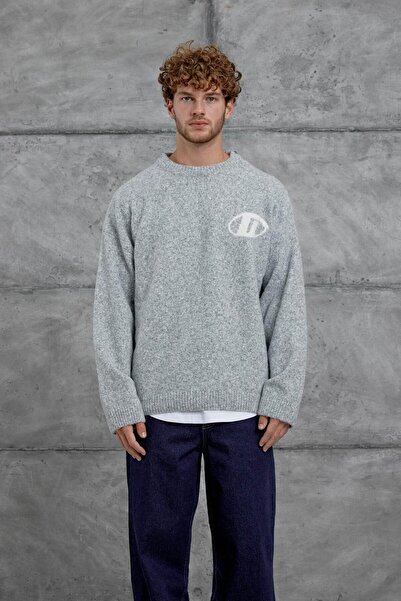 NOMARC Gray Gst Crew Neck Oversize Knitwear