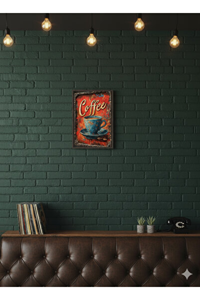 RS JANTİ STORE Pictură retro cu ceașcă de cafea |   Poster cu efect de metal antic de epocă |   Decor pentru bucătărie cafenea