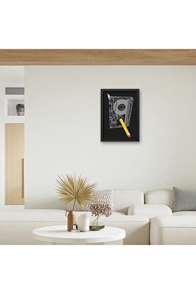 RS JANTİ STORE Casetă și tablă pentru stilou |   Poster de nostalgie muzicală retro |   Decor de perete din lemn anii 80 și 90