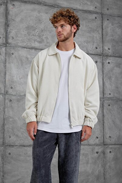 NOMARC Ecru White 251 Velvet Fabric Oversize Jacket