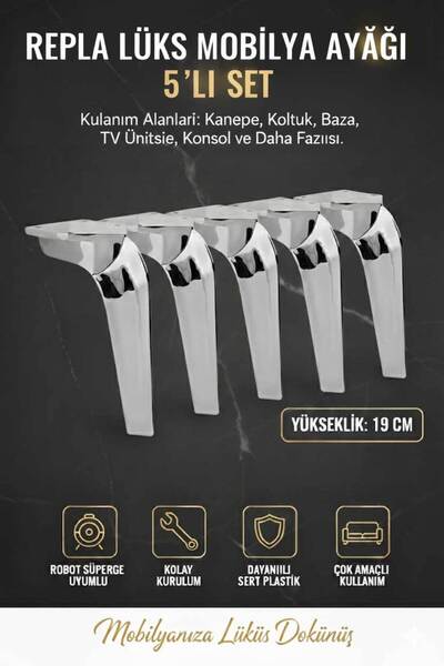 İMT AKSESUAR Repla Mobilya Kanepe Tv Ünitesi Koltuk ve Konsol Dolap Ayağı 19 ...