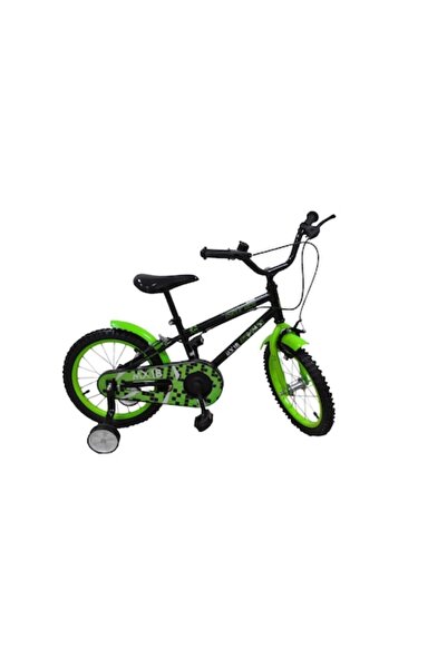 NOVOKIDS Children's Bicycle My First Bike, 16-inch wheels, maximum 35 kg, adjustable handlebar, Gree
