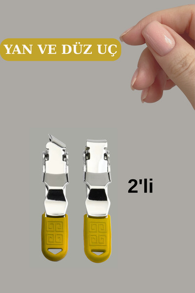 Uni zer 2 li Düz ve Yan Uçlu Tırnak Makası Batık Tırnak Makası Seti Sarı