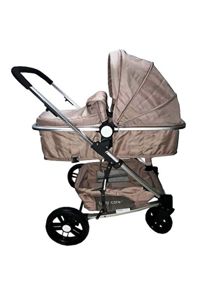 Baby Care PRO YK-18 Stroller, 2-in-1 with Aluminum Frame, Reclining Backrest, Brown