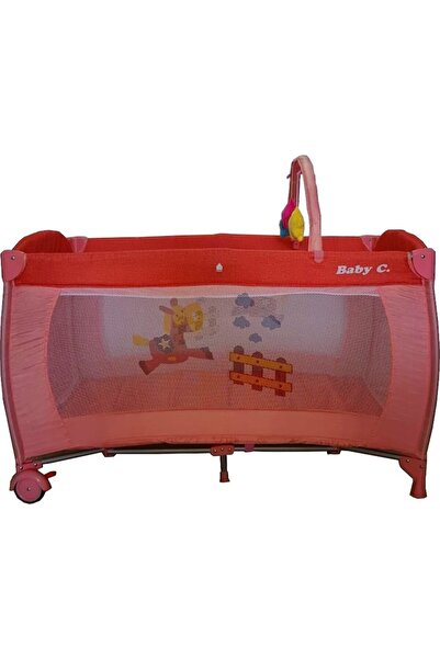 NOVOKIDS ™ Baby C Folding Baby Cot, 120X60 cm, Convertible to Children's Playpen, 2 Levels, Detacha