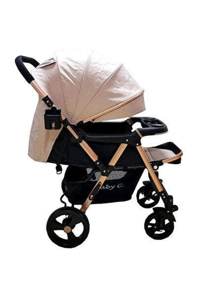 Baby Care PRO 511 Stroller, Aluminum Frame, Reversible Handle, Adjustable Backrest, 2-in-1, Beige
