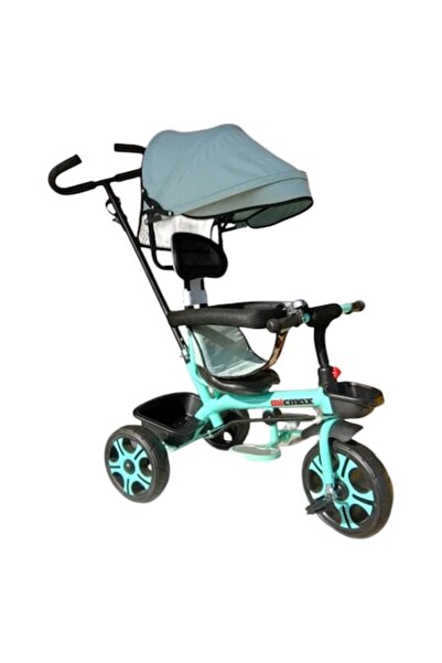 NOVOKIDS Tricicletă cu copertină detașabilă NOVOKIDS™ Primul meu triciclu, roți din cauciuc spumat, mâner de ghidare pentru copii