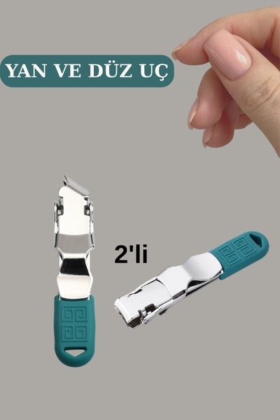 Uni zer 2 li Düz ve Yan Uçlu Tırnak Makası Batık Tırnak Makası Seti Yeşil