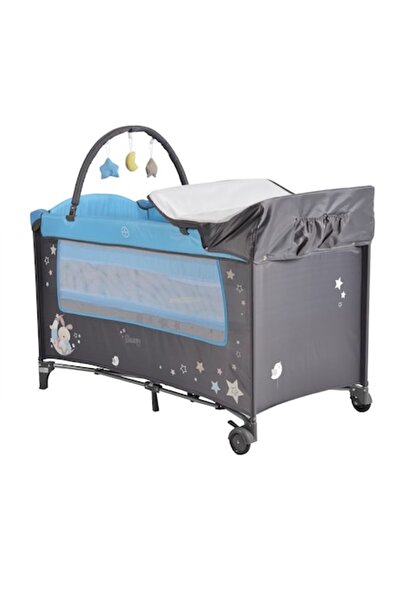 NOVOKIDS Convertible Baby Playpen Sleepy NEST, 60X120 cm, 2 Levels, Changing Table, Toy Carousel, Si