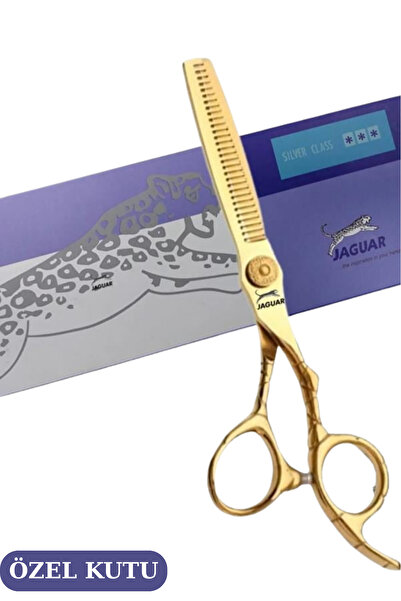 Jaguar 6inç Gold Ara Saç Kesim Makası Profesyonel Berber Kuaför Saç Kesim Makası Jgrgold