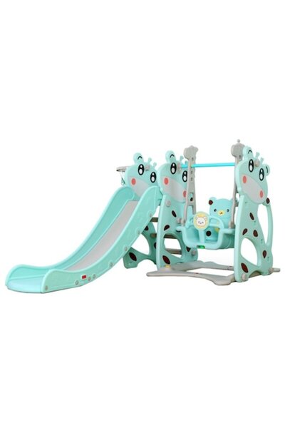 NOVOKIDS 3-in-1 Slide for Kids Giraffe Playground with Swing, Indoor and Outdoor, Max 25 kg, Basketb