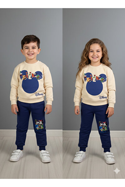 Selvira Disney Mickey & Friends Printed Boys and Girls Two-Piece Tracksuit Set