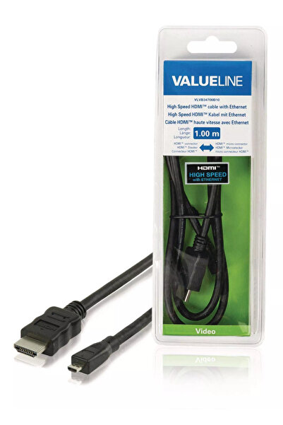 OEM Cable micro HDMI - HDMI male to male High Speed ​​Ethernet 1m VALUELINE
