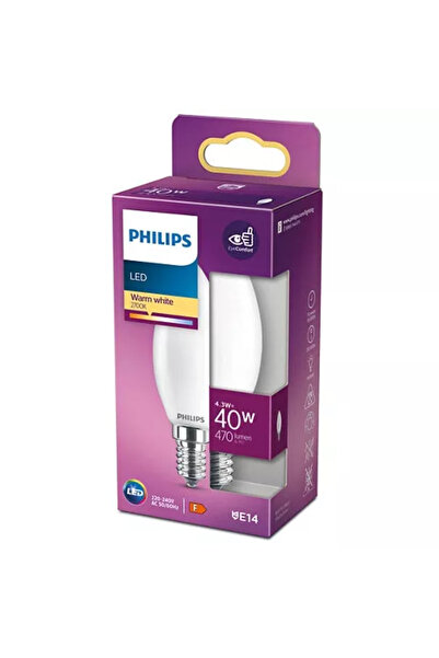Philips LED filament candle bulb B35 E14 4.3W (40W) 470lm warm light 2700K 929001345355