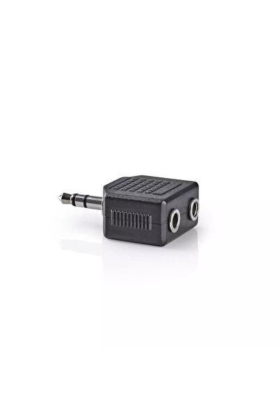OEM Splitter Jack audio 3.5 mm tata - 2x 3.5 mm mama negru Nedis