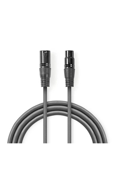 OEM Cable XLR stereo XLR 3 pin male - XLR 3 pin female 10m gray Nedis