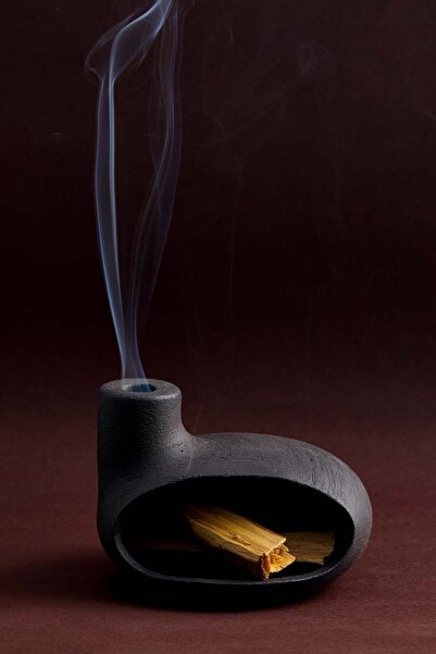 Yel Studios Premium El Yapımı Modern Siyah Seramik Tütsülük