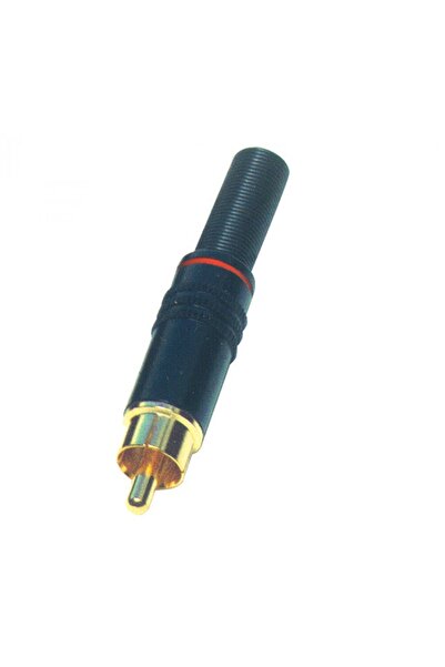 OEM Mufa RCA tata metal aurit cu marcaj alb/negru HOME