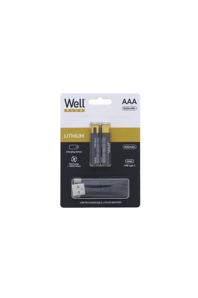 OEM Acumulator AAA R3 Li-ion 10440 1.5V 400mAh 600mWh cu încărcare 5V USB-C 2...