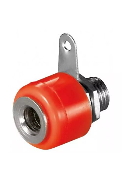 OEM Red 4mm female banana plug with screw on panel Goobay